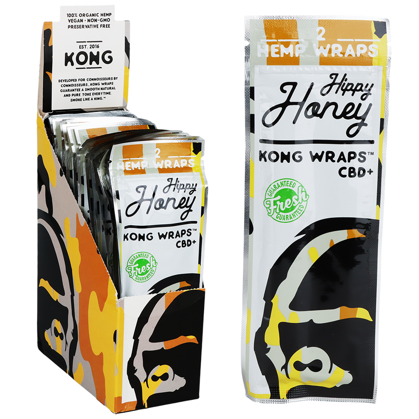 Kong Organic Hemp Wraps w/CBD  | Hippy Honey | 1pk  | 2 Wraps per Pack