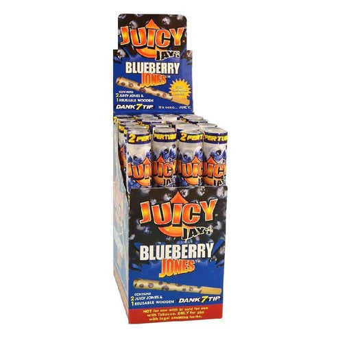 Juicy Jay's Pre-Rolled Cones w/ Flavored Wood Tips | Blueberry Jones | 1pk  | 2 Cones per Pack
