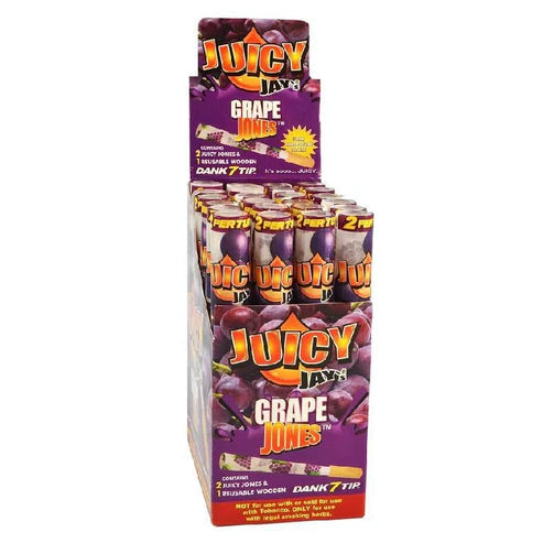 Juicy Jay's Pre-Rolled Cones w/ Flavored Wood Tips | Grape Jones | 1pk  | 2 Cones per Pack