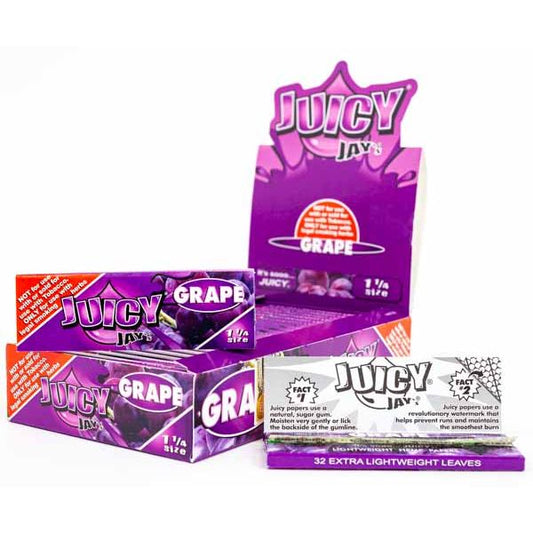 Juicy Jay's Flavored Rolling Papers | Grape | 1 1/4 Size | 1pk | 32 Leaves per Pack
