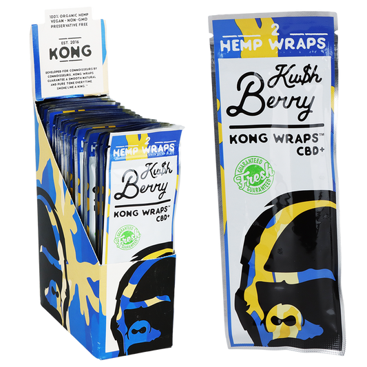 Kong Organic Hemp Wraps w/CBD  | Ku$hBerry | 1pk  | 2 Wraps per Pack