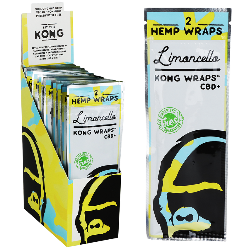 Kong Organic Hemp Wraps w/CBD  | Limoncello | 1pk  | 2 Wraps per Pack