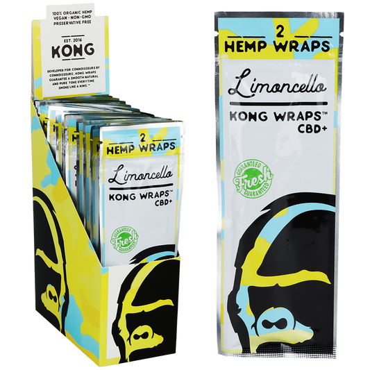 Kong Organic Hemp Wraps w/CBD  | Limoncello | 1pk  | 2 Wraps per Pack