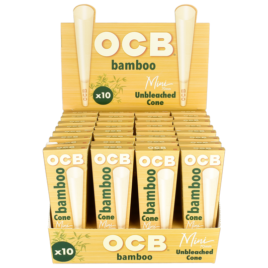 OCB Bamboo Unbleached  Cones | Mini Size | 10pc | | 1pk | 10 Cones per Pack