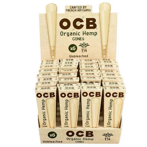 OCB Organic Hemp Cones | 1 1/4 Size | 6pc | | 1pk | 6 Cones per Pack