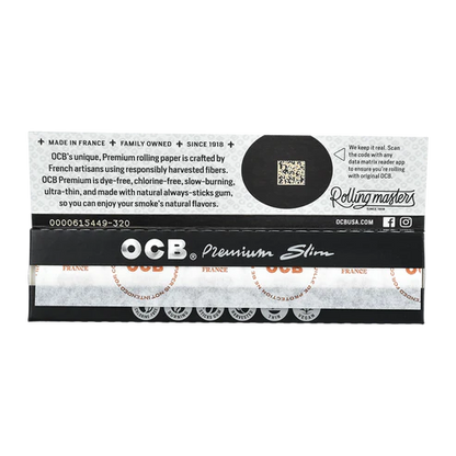 OCB Premium Rolling Papers | King Size Slim | 1pk | 32 Leaves per Pack