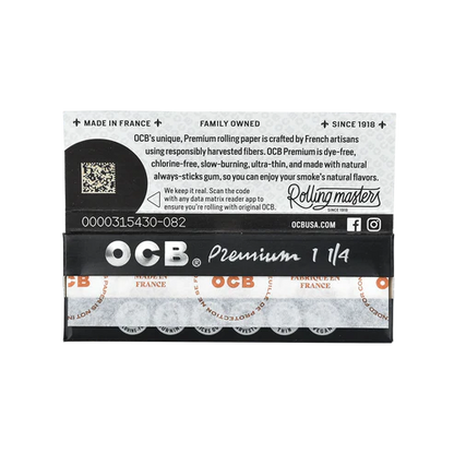 OCB Premium Rolling Papers  | 1 1/4 Size | 1pk | 50 Leaves per Pack