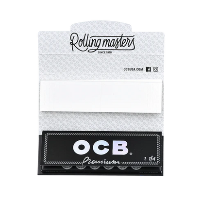 OCB Premium Rolling Papers & Tips | 1 1/4 Size | 1pk | 50 Tips per Pack | 50 Leaves per Pack