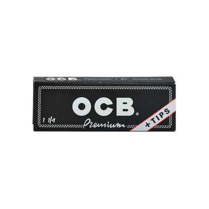 OCB Premium Rolling Papers & Tips | 1 1/4 Size | 1pk | 50 Tips per Pack | 50 Leaves per Pack