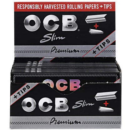 OCB Premium Rolling Papers & Tips | 1 1/4 Size | 1pk | 50 Tips per Pack | 50 Leaves per Pack