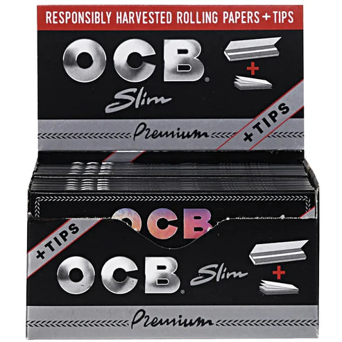 OCB Premium Rolling Papers & Tips | 1 1/4 Size | 1pk | 50 Tips per Pack | 50 Leaves per Pack