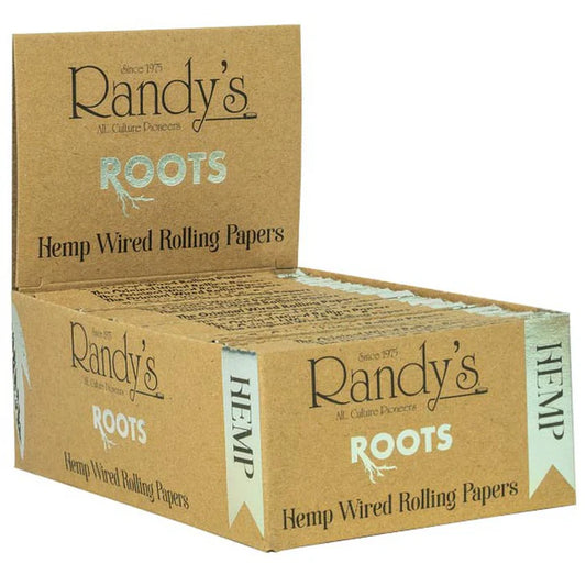 Randy's Roots Wired Hemp Rolling Papers | 77mm Size | 1pk  | 24 Leaves per Pack