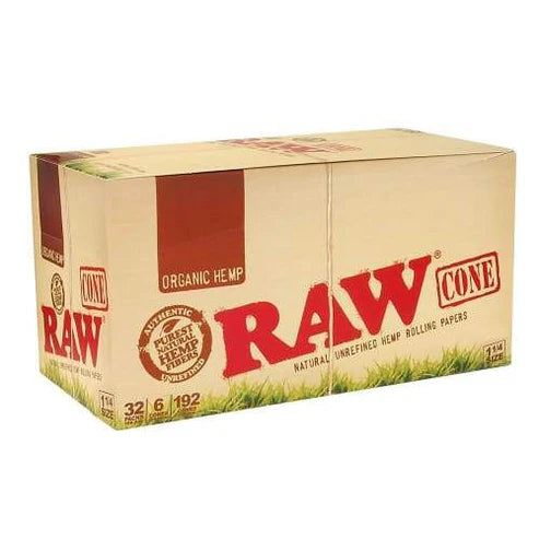 RAW Organic Hemp Cones | 1 1/4 Size | 1pk | 6 Cones per Pack
