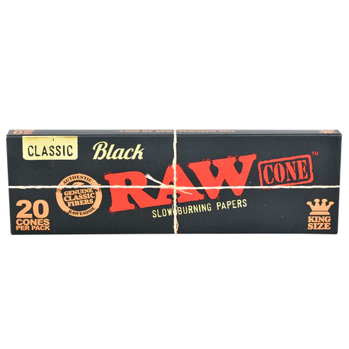 RAW Black Classic Cones | King Size Size | 1bx | 20 Cones per Box