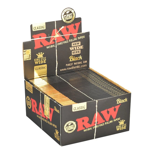 RAW Black Classic Rolling Papers | King Size Wide | 1pk | 32 Leaves per Pack