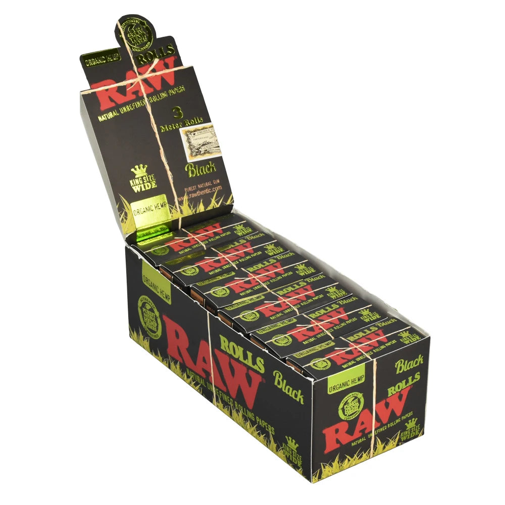 RAW Black Organic Hemp Rolling Papers | King Size | 1pk | 32 Leaves per Pack