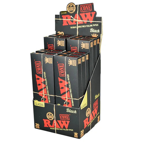 RAW Black Classic Cones | King Size Size | 1bx | 20 Cones per Box