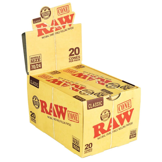 RAW Classic Cones | Single Size | 70/24 | 1 Box | 20 Cones per Box