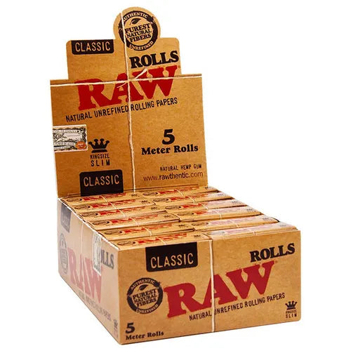RAW Classic Rolling Paper Rolls | 5m | King Size Slim | 1 Roll