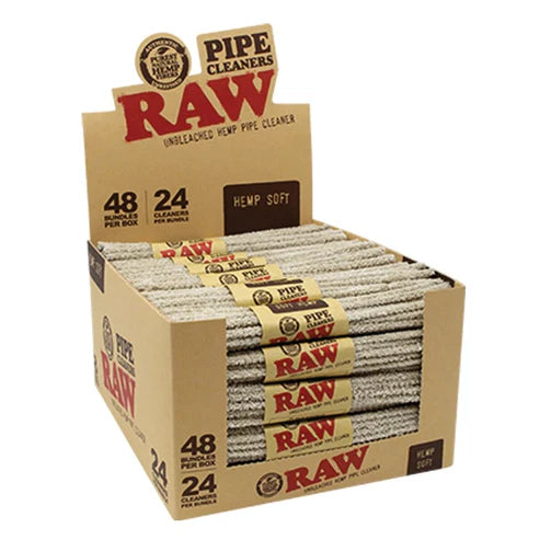 RAW Unbleached Hemp Pipe Cleaners | Soft | 1bdl | 24 Soft Cleaners per Bundle