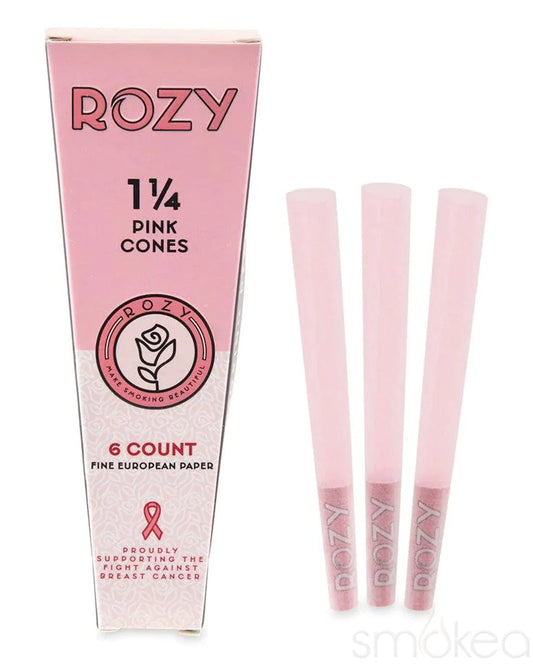 Rozy Pink Pre-Rolled Cones | 1 1/4 Size | 1pk | 6 Fine European Cones per Pack