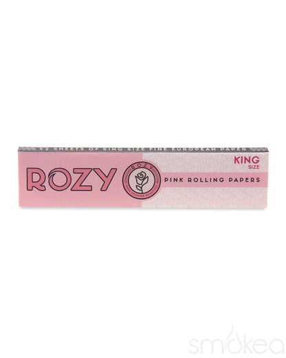 Rozy Pink European Rolling Papers w/Tips | King Size | 1pk | 32 Fine European Leaves per Pack | 24 Pre-Rolled Tips per Pack