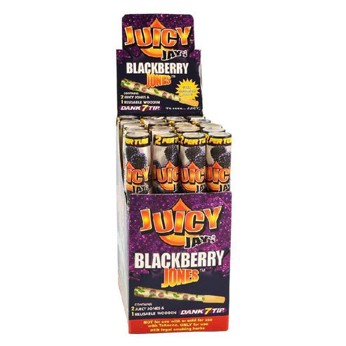 Juicy Jay's Pre-Rolled Cones w/ Flavored Wood Tips | Blackberry Jones | 1pk  | 2 Cones per Pack